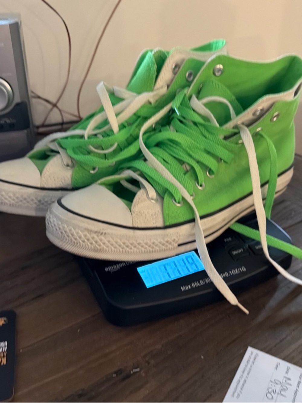 Converse Lime Green High Top Canvas Sneakers